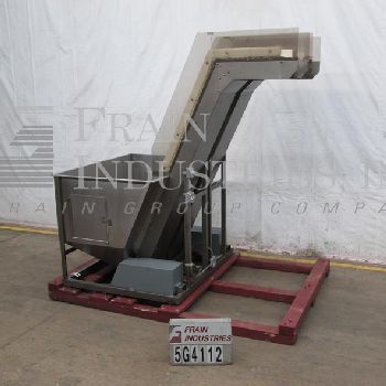 17-1/4" wide x 5.5’ long,Omega Design, dual lane, inclined cleated belt feeder, (2) belt, 97 discharge height, #5G4112