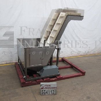 17-1/4" wide x 5.5’ long,Omega Design, dual lane, inclined cleated belt feeder, (2) belt, 97 discharge height, #5G4112