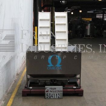 17-1/4" wide x 5.5’ long,Omega Design, dual lane, inclined cleated belt feeder, (2) belt, 97 discharge height, #5G4112