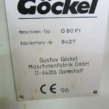 21.5" x 232Gockel#G80PL, 2-work stations,10 ht,Clear,23.62 W,clnt,PLC,70 HP,1996