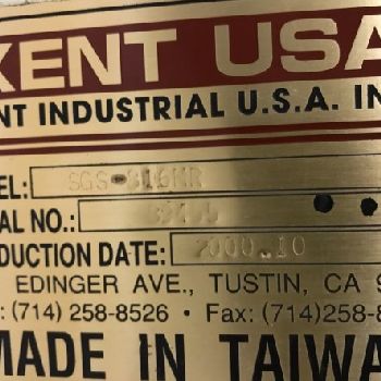 8" x 16Kent#SGS-816MR, manual hand feed, 8 wheel, micro-downfeed &amp; rapid elevation, 2 HP, #TW319