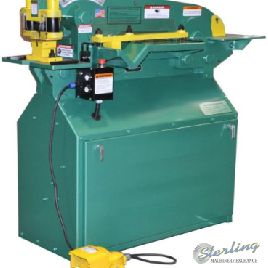 Piranha # P-50 de 3 "x 3 x 3/8, 50 toneladas, sujeción mecánica, soporte de punzón, juego de cuchillas angulares, 5 gargantas, 3 HP, nuevo, # SMP50