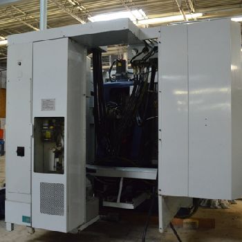 Kiwa#KNH-426X, HMC,Fanuc 18iMB,23.6" X,24 Y,26 Z,64 ATC,(2) pallet,12000 RPM