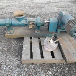 Roper#71228NNV, progressive cavity pump,6" in/5 out,20 pump.sec,1 HP,230/460V.,1755 RPM dr,5:1 grbox,#45090