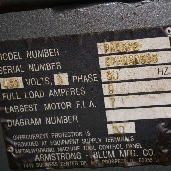 13" x 14Marvel#PA13/2, horiz.auto band saw,13’6 x 1-1/4 x.042 blade,1999,#67076