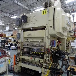 200 Ton,Bliss#HP-200-60-42, 2.5" str,16 SH,70-135 SPM,60 x 42 bed,12 feed,in plant