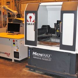 Omax#MICROMAXabrasive waterjet, 25" x 25,60k psi,repeatability +/- 2.5 Microns,’15,#30183
