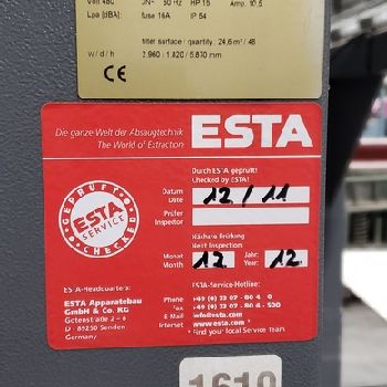 Esta Dustex#S-25, modular dust extractor, 15 HP, 2011, #13312