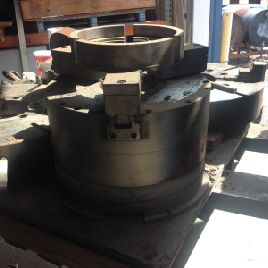 18"HuronAir Chuck #LP460, 3-jaw,11-3/4 length,6-1/2 bore ID,1 bolt diameter,6 bolts