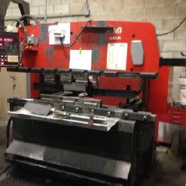 55 тонн, Amada # RG50, гидравлический гибочный пресс с ЧПУ, ЧПУ NC9-EX, 3,94 "ход, 1986