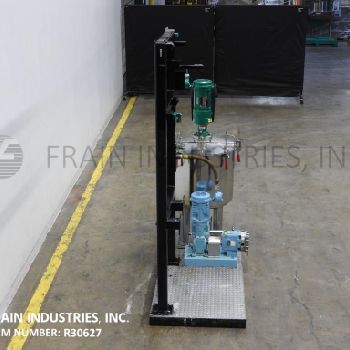 40 gal.Waukesha#15, Stainless Steel mixing tank &amp; pump system, 24" diameter x 24 deep mixing tank, flip up cover