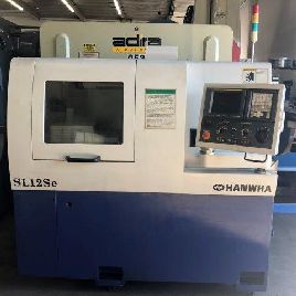 Hanwha#SL12SE, Swiss type, .472" bar,5.5 stroke,Fanuc Oi-TB,parts catcher,coolant,LNS Super Hydrobar barfeed,2005,#5264