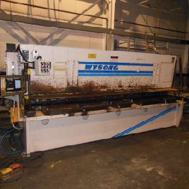 1/2" x 12’Wysong &amp; Miles#H5012, hydraulic,powered feed table,PC1000 digital FOBG,1995,#6615