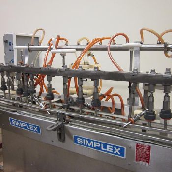 Simplex#400A, inline, 12 head, pressure filler, all Stainless Steel contact parts