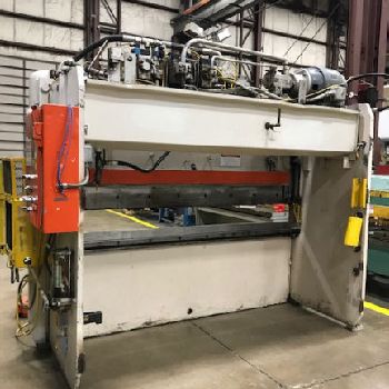 90 Ton,Pacific#J90-10H, hydraulic press brake,10â€™ OA,8â€™6" BH,7 stroke,6 throat,dual palm buttons,20 HP,one shot lube,#28230