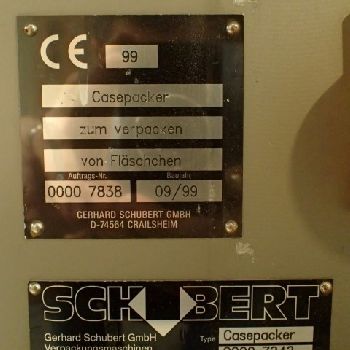 Schubert#SMD, robotic case packer with multi axis robotic loading arm, sealer, serial #00007838/00007242, 1999, #2706-20