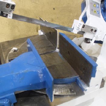 5-1/8" x 12FMBPegasus #OMEGADouble Mitre Pro-DM, semi-auto band saw,2001,#70935