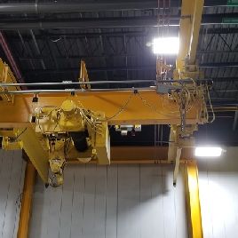 10 Ton,Yale, 11’4" Span, 20’ lift, radio/pendant, 116’ L freestanding structure, 1995, #1884