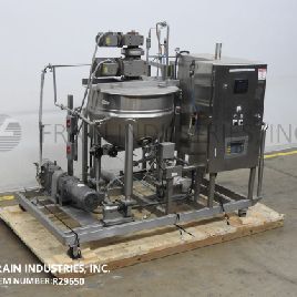 80 gal. Lea # 80EDA, montado en la plataforma, sistema de mezcla por lotes de acero inoxidable, caldera de 36 "de diámetro x 24 de profundidad, 90 psi