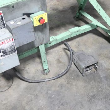 4’ x 16 ga.Pexto#418E, 3-rolls, 3" diameter rolls, mechanical, powered steel metal roll, foot switch, #10448