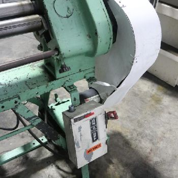 4’ x 16 ga.Pexto#418E, 3-rolls, 3" diameter rolls, mechanical, powered steel metal roll, foot switch, #10448