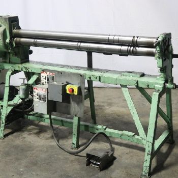4’ x 16 ga.Pexto#418E, 3-rolls, 3" diameter rolls, mechanical, powered steel metal roll, foot switch, #10448