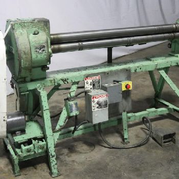 4’ x 16 ga.Pexto#418E, 3-rolls, 3" diameter rolls, mechanical, powered steel metal roll, foot switch, #10448