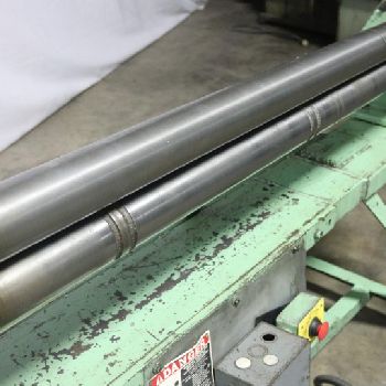 4’ x 16 ga.Pexto#418E, 3-rolls, 3" diameter rolls, mechanical, powered steel metal roll, foot switch, #10448