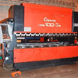 110 Ton,Amada#HFE-100-3S, 8-Axis CNC control,120" OA,106 BH,6-Axis BG,2000 #30362
