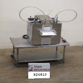 Filamatic#DAB-32-2, semi-automatic, 2 head, Stainless Steel piston filler, up to 24 cycles per minute