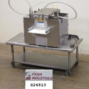 Filamatic#DAB-32-2, semi-automatic, 2 head, Stainless Steel piston filler, up to 24 cycles per minute