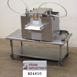 Filamatic#DAB-32-2, semi-automatic, 2 head, Stainless Steel piston filler, up to 24 cycles per minute