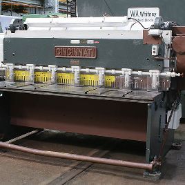 10 ga. x 6’Cincinnati#1006R, 6’3" BH, 7.5 HP, rear operated manual BG, 1952, #157866