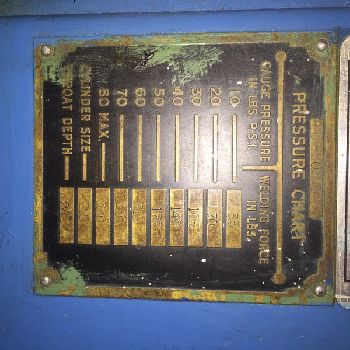 20 KVATaylor-Winfield#WB-24-20, rocker arm spot welder,18" throat,2.5 cylinder,EN200-300S control,220/230/240 V.,1 phase,#6581