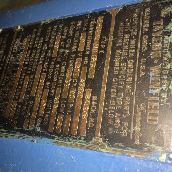 20 KVATaylor-Winfield#WB-24-20, rocker arm spot welder,18" throat,2.5 cylinder,EN200-300S control,220/230/240 V.,1 phase,#6581