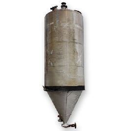Brismet #T-6061-T6-ALUM, aluminum silo, 350 cu.ft., storage bin cone hopper, bristol metal, 1973, #16673