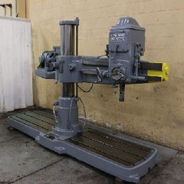 3’-9"Carltondual base radial drill, 3 HP, power elevation, 10 spindle travel, #67012