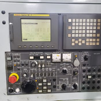 NakamuraTome #SC-250, Fanuc 18iT,12x20,2" bar,5k RPM,cllt chucks,live,sub,chip conv,’05