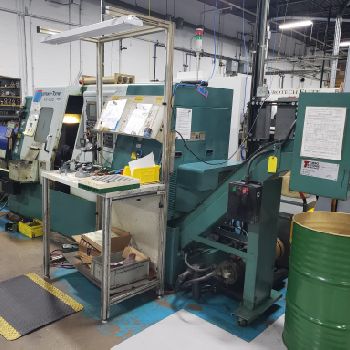 NakamuraTome #SC-250, Fanuc 18iT,12x20,2" bar,5k RPM,cllt chucks,live,sub,chip conv,’05