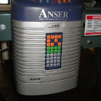 Anser#930, ink jet printer, mounted on Hytrol belt conveyor, 20" wide x 58 long, controls &amp; printer head, #36537