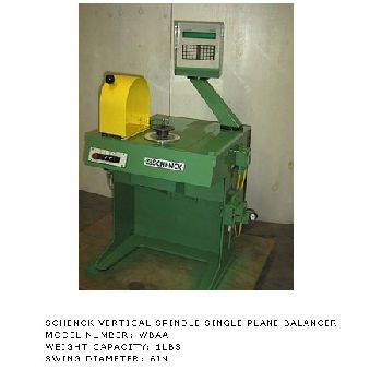 1 lb.Schenck#CBAA, 6" swing,CAB-641 instrument,vertical spindle,single plane,guaranteed