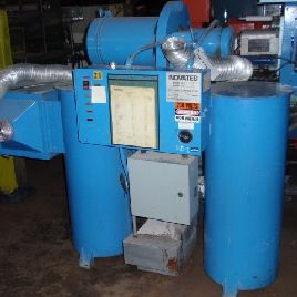 Novatec#POD-250-B, hopper dryer system, 250 cfm, with blower, controls, (10) Novatec hopper receivers, 230 V., #33919