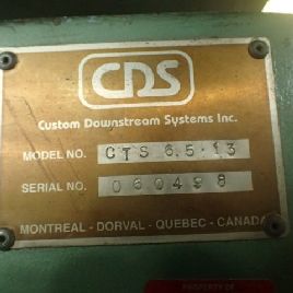 13 "CDS # CTS6.5-13, передвижная пила, приблизительно 13 лезвий, на базе с двигателем, серийный № 060498, № 3179-7