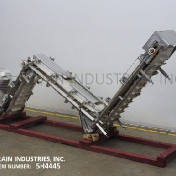 Stainless Steel, Z style bucket elevator, 105" discharge height, 1 HP side mounted motor drive