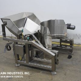 Loos#978-002, Stainless Steel wagon dumper, 53" diameter tote frame w/48 discharge height, 2 HP