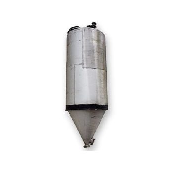 Brismet #T-6061-T6-ALUM, aluminum silo, 350 cu.ft., storage bin cone hopper, bristol metal, 1973, #16672