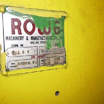 30000 lb.Rowe#30060-DSV, 60" W,60 OD,dual holddown,power expansion &amp; feed,S33741