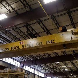 15 tonnes, Kone, travée de 57’4 ", élévateur de 28", radio, pont / chariot VFD, disponibilité de rail / piste 145 '(x2), 1996, # 1972