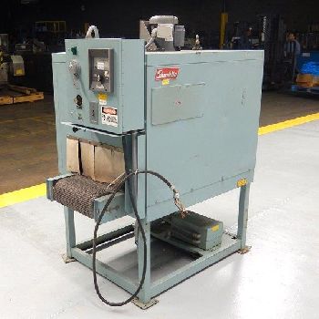 Shanklin#T7XL, shrink tunnel,15" W x 55 L mesh conveyor,22 W overall,4 -8 adj.feed open,18 amps,480 V.,#45240