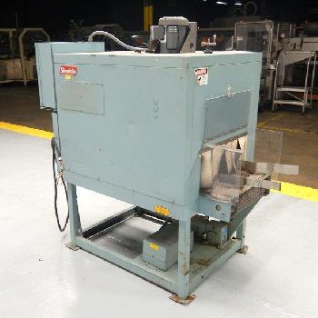 Shanklin#T7XL, shrink tunnel,15" W x 55 L mesh conveyor,22 W overall,4 -8 adj.feed open,18 amps,480 V.,#45240